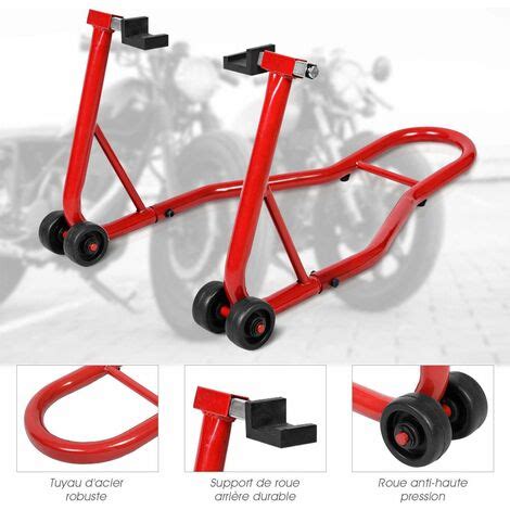 GOPLUS Support Bequille De Moto Velo Pour Roue Arriere Bequille D