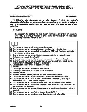 Fillable Online Oshpd Ca IP Disposition Of Patient MIRCal IP