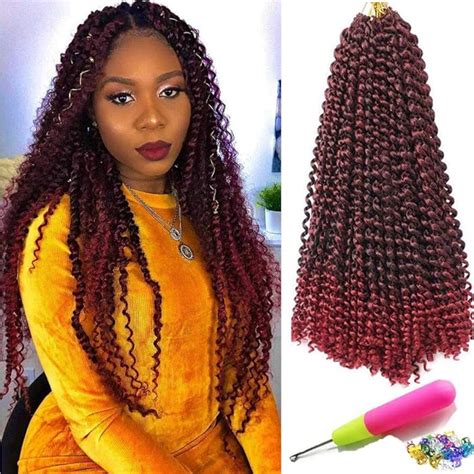 Buy Passion Twist Hair 18 Inch Water Wave Synthetic Braid Hair 7packs Water Wave Crochet Hair