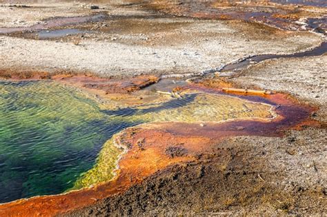 Po O Do Abismo Em Yellowstone De Cores Vivas Causadas Por Bact Rias