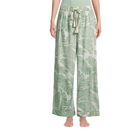 jakarta palm green  white pajama pants world market