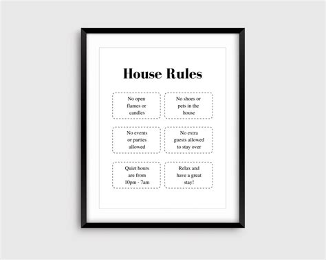 Fillable Airbnb House Rules Sign House Rules Printable Etsy Artofit