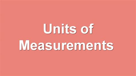 Units of measurement