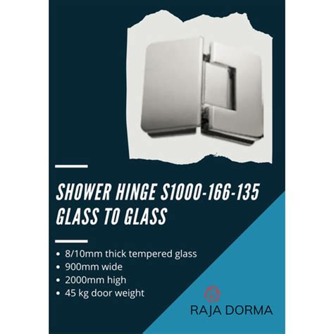 Jual Dorma S1000 166 Shower Hinge Glass To Glass 135 Piece Dormakaba