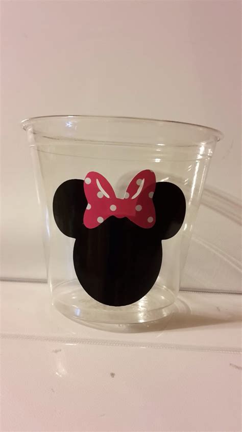 Pink Minnie Mouse Birthday Party Cups Set Of 12 Etsy