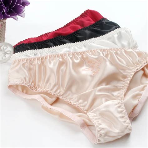 Sale Pure Silk Panties Women 100 Mulberry Silk Briefs Low Waist Lingerie Mlxl Free Shipping