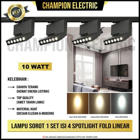 Jual Paket Lampu Sorot Plafon Set Rel Led Spotlight Track Light Rell