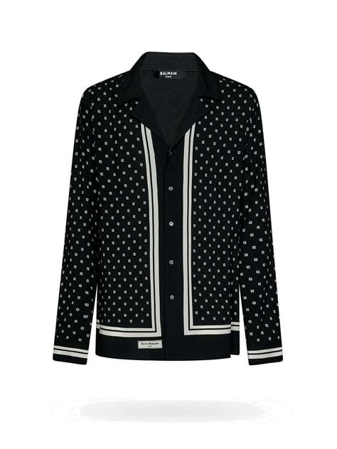 Balmain Shirt Black Mens Balmain