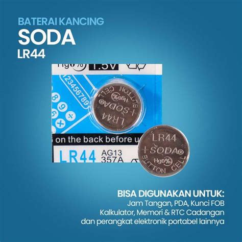 Jual Baterai Kancing Lithium LR44 AG13 L1154 357 A76 1 5V 1 Buah Di