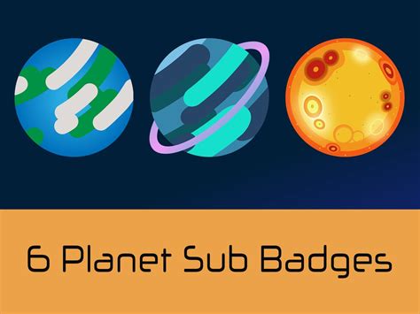 Sub Badges For Twitch 6x Planet Badges Loyality Badges Etsy