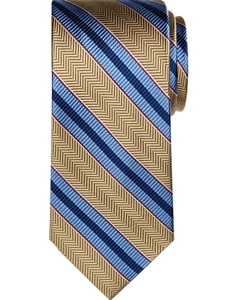 Joseph Abboud Narrow Tie Gold And Blue Stripe Mens Accessories Men