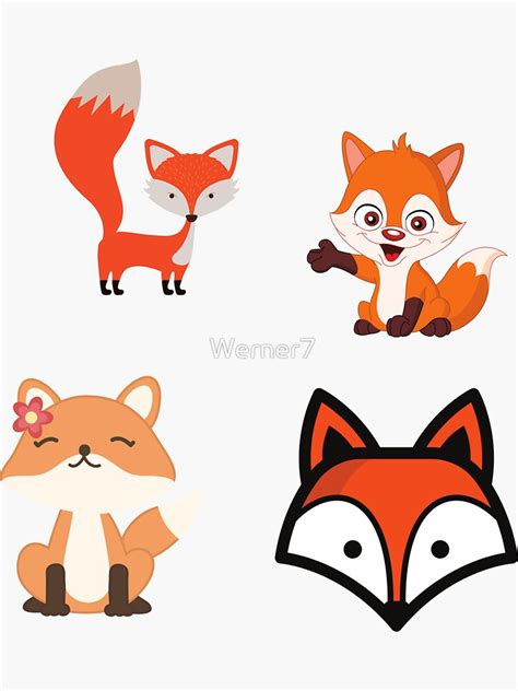 Cute Fox Sticker Pack Sticker For Sale By Werner7 Redbubble