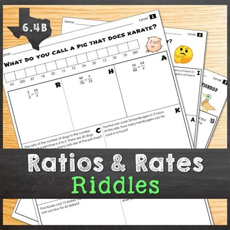 Teks 6 4b Ratio And Rate Word Problems Riddle Activities Word Problems