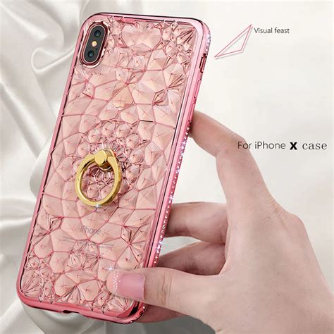 Utoper Luxury D Gold Glitter Case For Iphone X Case Silicone Soft