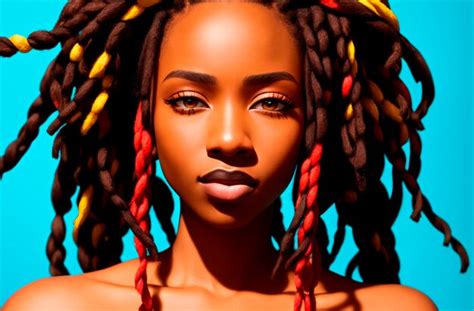 Hermosa Chica Afroamericana Con Rastas Ia Generativa Foto Premium