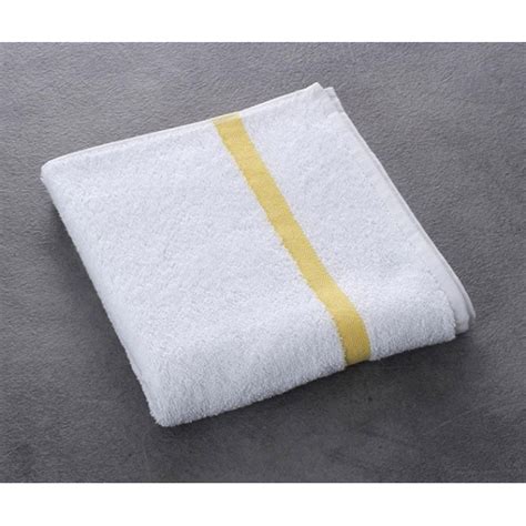 Serviette De Toilette Eden Coton Blanc Liteau Jaune G X Cm