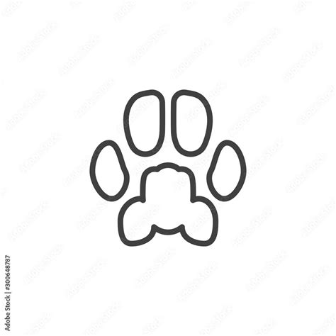 Lynx paw print line icon. linear style sign for mobile concept and web ...