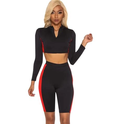 Zmvkgsoa 2 Piece Set Women Tracksuit Sexy Long Sleeve Crop Top And