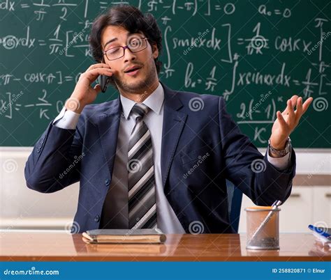 Young Male Math Teacher In Classroom Stock Image Image Of Lecture