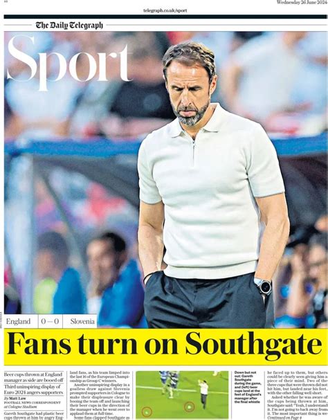 Capa Jornal Telegraph Sport 26 Junho 2024 Capasjornais Pt