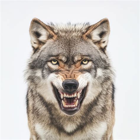 An Angry Gray Wolf& X27;s Face on a Transparent Background Stock Photo ...