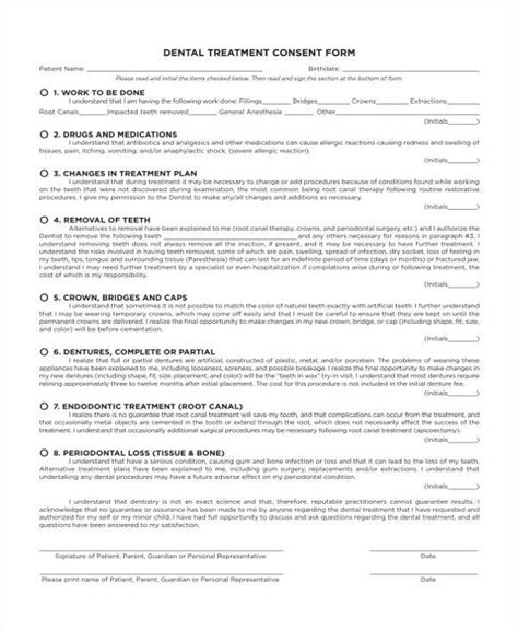 Free 8 Dental Consent Forms In Pdf Ms Word