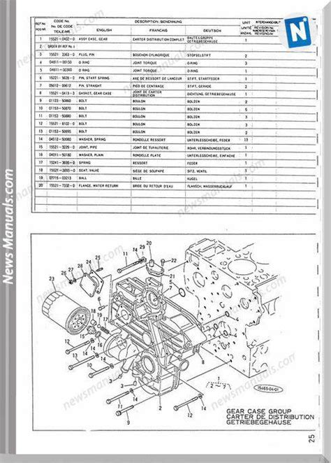 Kubota Engine V Parts Manuals