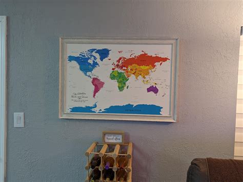 Multi-Colored World Map | Colorful Map on Canvas | Large Canvas Map ...