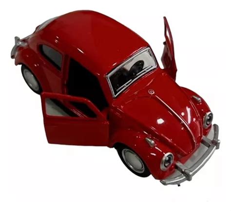 Carrinho Ferro Fusca Clássico Miniatura Coleção Cor Vermelho