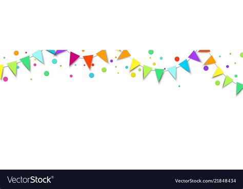 White holiday banner with colorful flags Vector Image