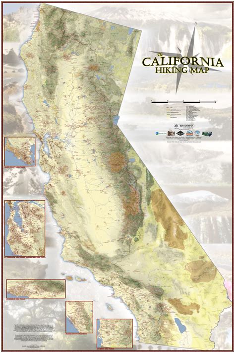 California Hiking Map – Showing most of California's hiking trail ...