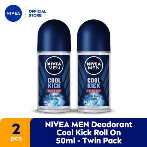 Jual NIVEA MEN Deodorant Cool Kick Roll On 50ml Twin Pack Di Lapak