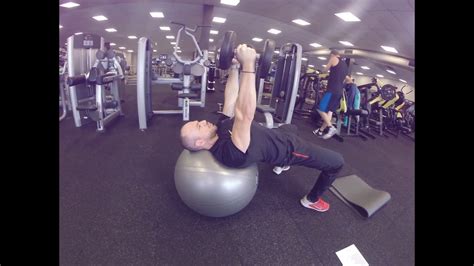 Dumbbell Flys On Swiss Ball Youtube