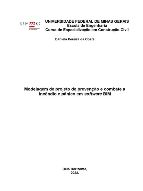 Tcc Modelagem De Projeto De Prevenção E Combate A Incêndio E Pânico Em Software Bim Pdf