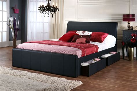 Brooklyn Black 2 Drawers #Leatherbeds | Black bed frame, Full size ...