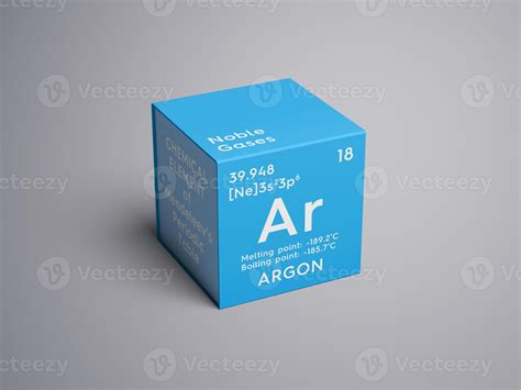 Argon Noble Gases Chemical Element Of Mendeleev S Periodic Table D