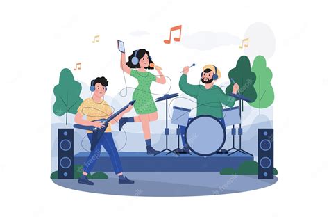 Premium Vector Open Air Concert Illustration Concept