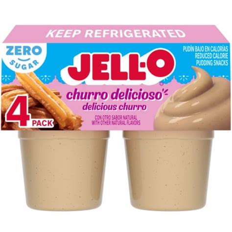 Jell O Zero Sugar Churro Delicioso Ready To Eat Pudding Snack Cups 14