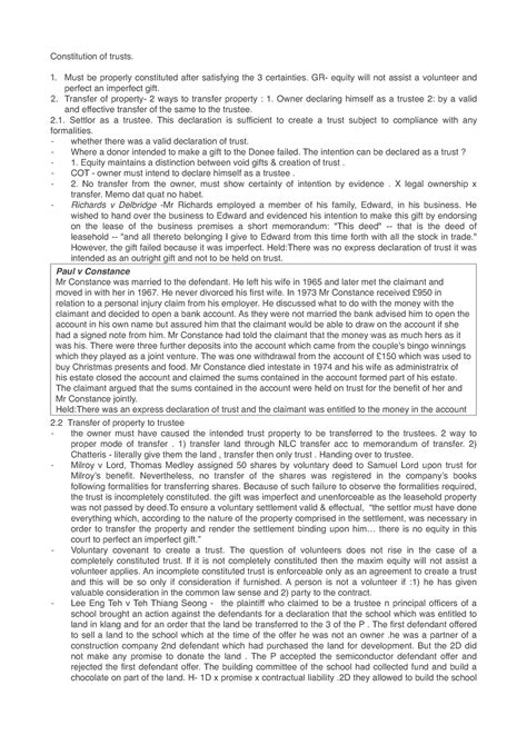 Blank Lecture Notes Constitution Of Trust Constitution Of Trusts