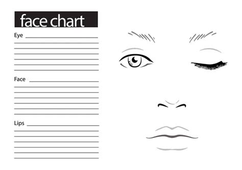 Free Blank Face Charts For Makeup - My Bios