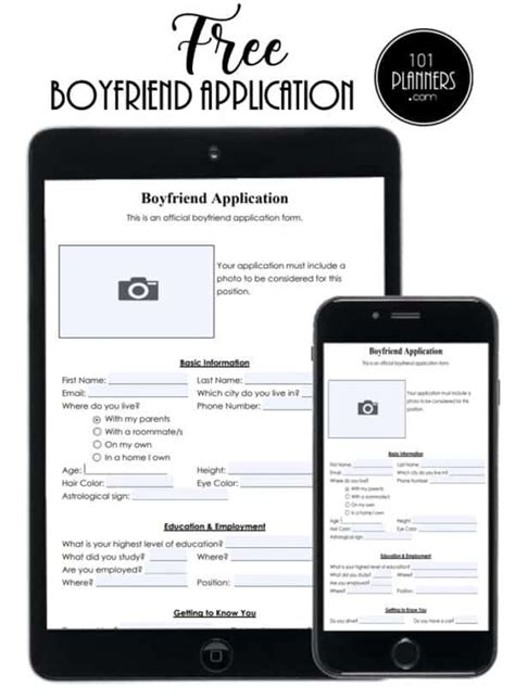 Boyfriend Application Form Boyfriend Application Dating Application