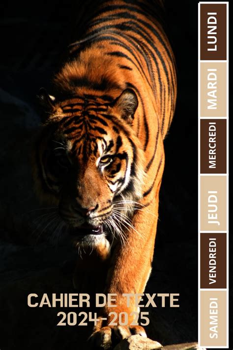 Amazon Cahier De Texte Tigre Carnet De Devoirs Animaux