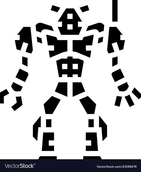 Robot Monster Glyph Icon Royalty Free Vector Image