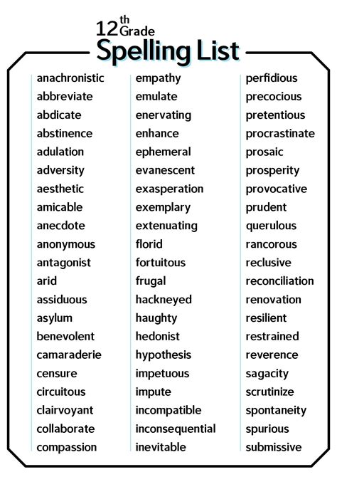 9th Grade Vocabulary Words And Worksheets