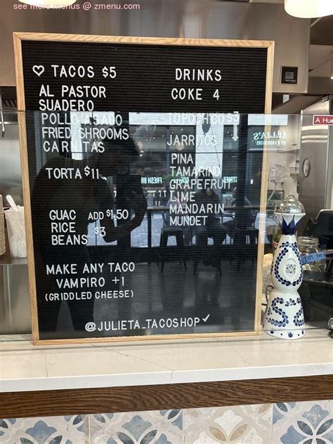 Online Menu of Julieta Taco Shop Restaurant, Indianapolis, Indiana ...