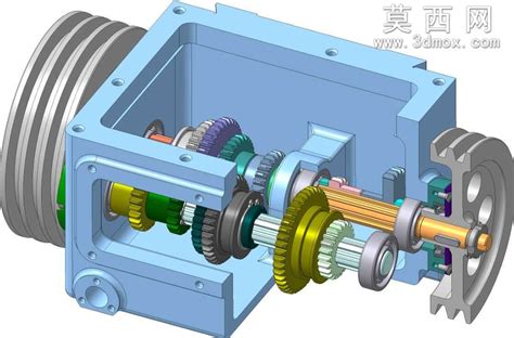 齿轮箱proe设计 免费机械三维模型设计软件下载 莫西网