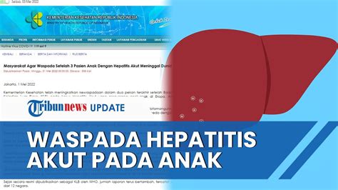 3 Anak Dilaporkan Meninggal Karena Hepatitis Akut Kemenkes Tingkatkan