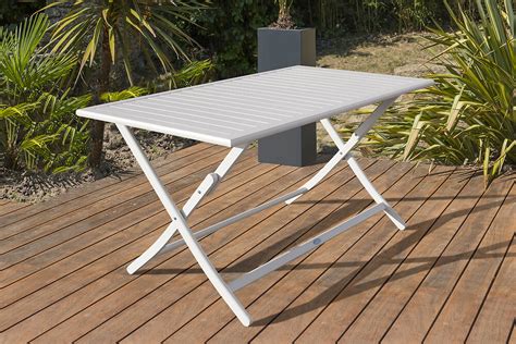 Table De Jardin Pliante En Aluminium Gris Bricorama