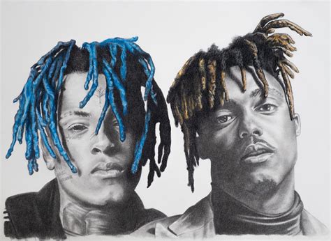 Charcoal Drawing I Did Of Xxxtentacion And Juice Wrld First Time Post Hope Yall Enjoy Rfanart