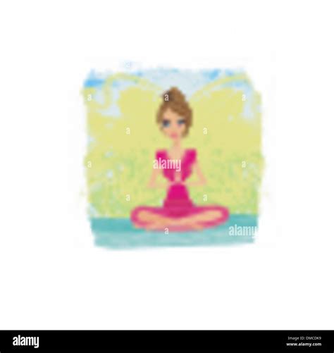 Yoga Girl In Lotus Position Stock Vector Image And Art Alamy